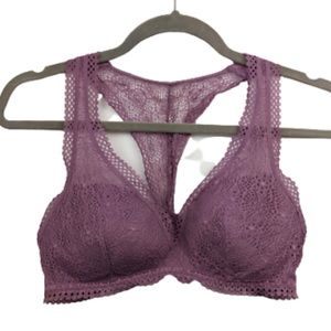 Victoria’s Secret Dark Lilac Lace Racerback Bralette - Small